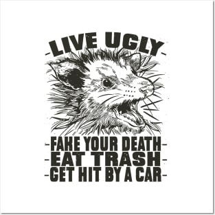 Opossum Live Ugly Fake Your Death Posters and Art